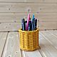 Карандашница плетеная жёлтая Подставка для карандашей ручек, Карандашницы, Белебей,  Фото №1