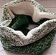 Снуд вязаный женский в один оборот бело-зеленый с градиентом. Снуды. Knit. Sock. Love. Ярмарка Мастеров.  Фото №4