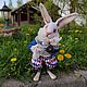 Белый кролик из Алисы в стране чудес . Войлочная игрушка. Алиса Демидова Woolen House. Интернет-магазин Ярмарка Мастеров.  Фото №2