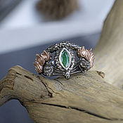 Украшения handmade. Livemaster - original item Silver ring with emerald/agate 