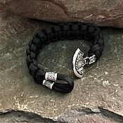 Украшения handmade. Livemaster - original item Paracord bracelet with Axe and beads. Handmade.