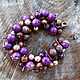 Bracelet of wooden beads purple-purple. Bead bracelet. Nitkabusin. Online shopping on My Livemaster.  Фото №2