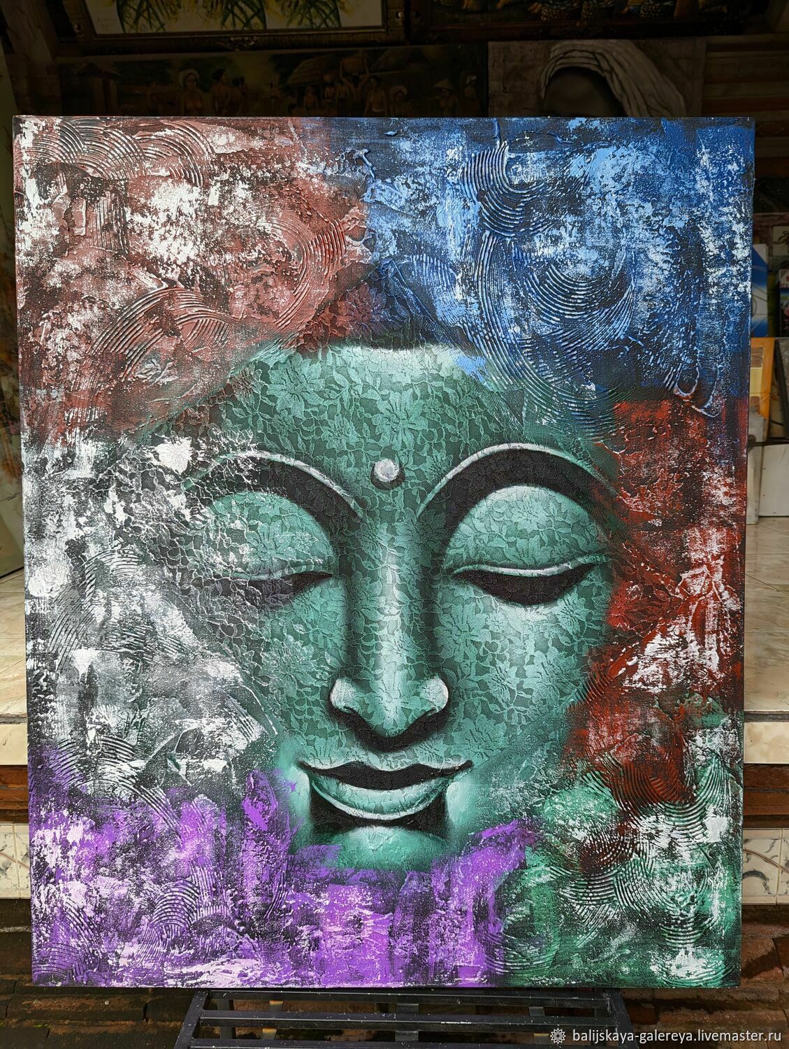 Картина масляные и акриловые краски на холсте Будда 120*100см в ...