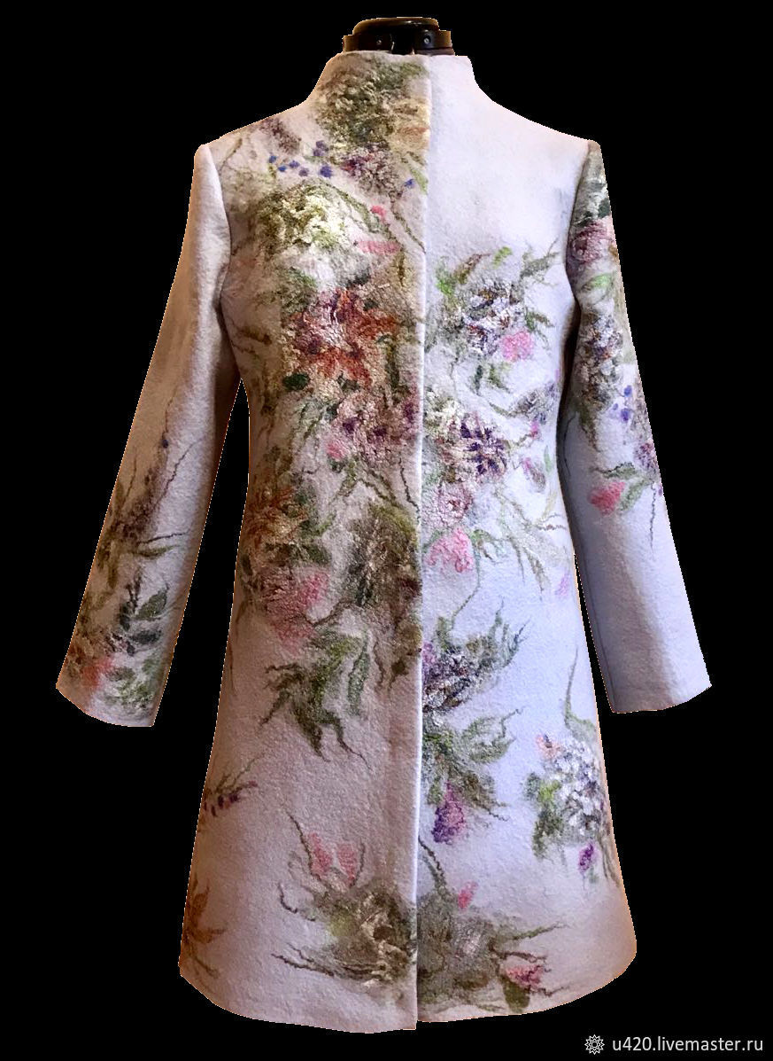 Пальто женское с цветочным принтом