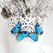 Украшения handmade. Livemaster - original item Blue Butterfly Earrings Transparent Earrings Resin Rhodium Silver. Handmade.