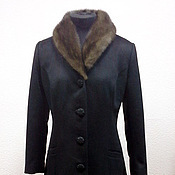 Легкое пальто накидка с бахромой - темно-синий