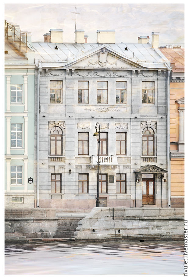 Photo picture of Petersburg for an interior in pastel colours. Author's photo of the Urban landscape. The Architecture Of St. Petersburg. 