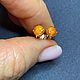 Серьги с гранатом фанта 1.50 ct. ОДУВАНЧИКИ Натуральные камни. Серьги классические. Елена. Ярмарка Мастеров.  Фото №5