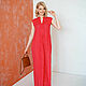 Summer red Polka Dot Maxi dress, flowing viscose dress. Dresses. mozaika-rus. My Livemaster. Фото №4