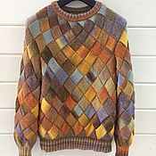 Материалы для творчества handmade. Livemaster - original item Master class on knitting an Entrelac Sweater. Handmade.