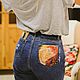 Drawings on jeans Klimt Kiss Danaya Customization painting clothes. Jeans. nataliadenimart. My Livemaster. Фото №6