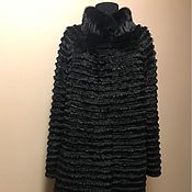 Одежда handmade. Livemaster - original item Fur combined coat BLACK. Handmade.