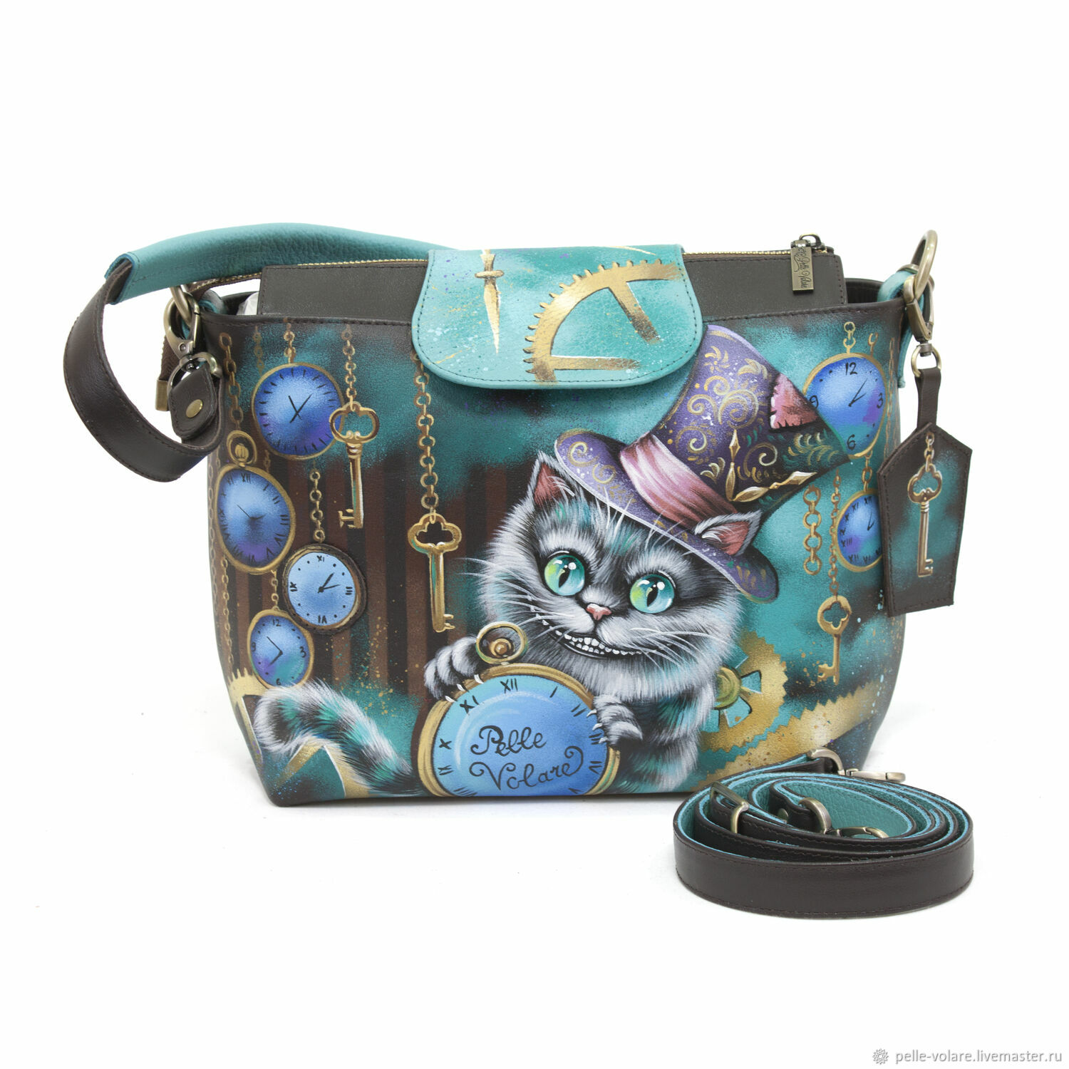 Medium women's bag 'Cheshire and time', Classic Bag, St. Petersburg,  Фото №1