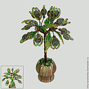Цветы и флористика handmade. Livemaster - original item Miniature tree of happiness from a Labrador in a vase of onyx. Handmade.