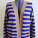 Кардиган в полоску, 100% меринос. Кардиганы. FAVORITE KNITWEAR (Наталья). Ярмарка Мастеров.  Фото №6