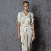 Одежда handmade. Livemaster - original item Evening dress long white satin designer exclusive. Handmade.