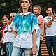 Блузка "космос"оверсайз с ручной росписью, Блузки, Старый Оскол,  Фото №1
