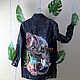 Order Denim jacket in black with embroidery Indian elephant decor. Karina-bro. Livemaster. . Outerwear Jackets Фото №3