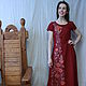 Платье льняное : ручная роспись Маки, Платья, Смоленск,  Фото №1