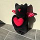 Плюшевый кот с сердцем. Мягкие игрушки. кудель&ко. Интернет-магазин Ярмарка Мастеров.  Фото №2