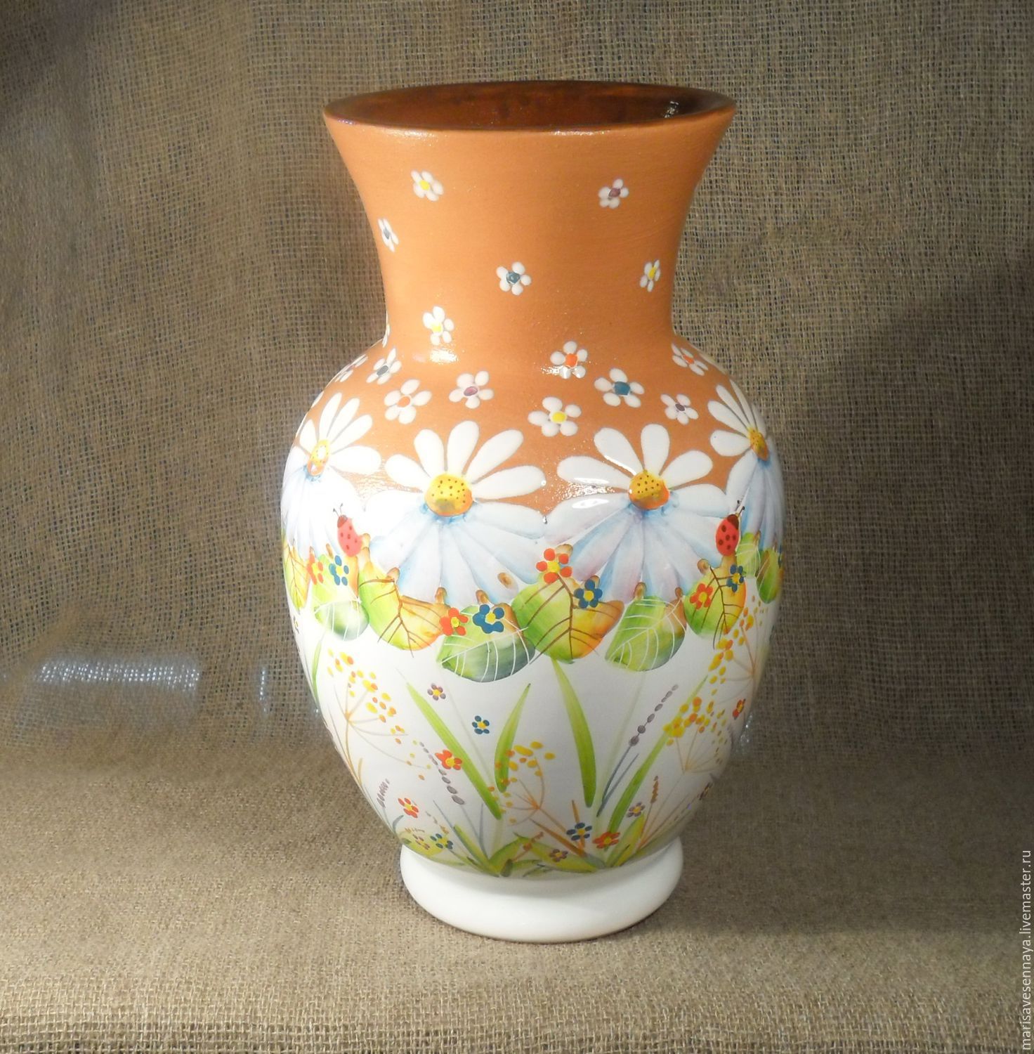 Vase painted pottery – заказать на Ярмарке Мастеров – 8YVGDCOM | Вазы ...