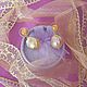 Elegant Laconic Golden Lavender Baroque Kasumi Pearl Earrings, Earrings, Stuttgart,  Фото №1
