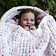 Baby knitted blanket for girls: grey-pink-white, Baby blanket, Belgorod,  Фото №1