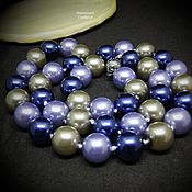 Работы для детей, handmade. Livemaster - original item Beads pearl blue, purple, gold. Handmade.