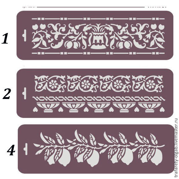 Трафарет в виде бордюра для нанесения рисунка на поверхность стены