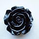 Роза из коралла черная  бусина-подвеска 35 мм, Подвески, Зеленоград,  Фото №1