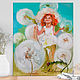 'Ginger' colorful oil painting on canvas, dandelion, Pictures, Moscow,  Фото №1