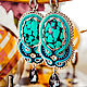 Soutache earrings with turquoise Marina. Turquoise earrings with stones. Earrings. LADY-LIZA jewelry shop. My Livemaster. Фото №5