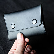 Сумки и аксессуары handmade. Livemaster - original item Leather Mini Wallet — Black. Handmade.