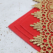 Материалы для творчества handmade. Livemaster - original item Felt: Embroidery base Red 15h15 cm thickness 1 mm. Handmade.
