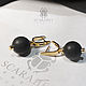 Заказать Серьги "Черные шары". SCARABEY jewelry. Ярмарка Мастеров. . Серьги классические Фото №3