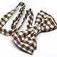 Галстук-бабочка в бело-коричневую клетку. Галстуки. Super bow ties. Ярмарка Мастеров.  Фото №4