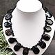 Massive necklace amulet made of natural stone black agate, Beads2, Moscow,  Фото №1