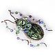 Beetle brooch with seraphinite and Swarovski crystals, Brooches, Kazan,  Фото №1