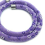 Harness bead Zigzag embellishment beaded necklace