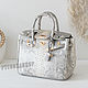 Сумка в стиле Hermes Birkin из кожи питона белое золото, Классическая сумка, Москва,  Фото №1