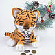 Tiger piggy bank, crochet master class, Knitting patterns, Morozovsk,  Фото №1