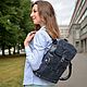 Backpack leather blue women's Blue bird Fashion R13p-661. Backpacks. Natalia Kalinovskaya. My Livemaster. Фото №4
