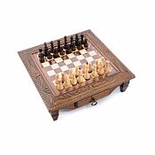 Активный отдых и развлечения handmade. Livemaster - original item Chess carved in the chest 