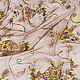  Коричневая сетка с вышивкой Павлин цвет коричневый Италия, Кружево, Москва,  Фото №1