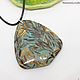 Polymer pendant shiny and bright turquoise with gold color. Pendants. Selberiya shop. Online shopping on My Livemaster.  Фото №2