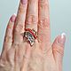 Кольцо с красным кораллом Бычья кровь, турмалином, сапфиром. Кольца. Jewelry fashion. Ярмарка Мастеров.  Фото №5