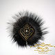 Brooch made of leather and fur brown 'Fan', Brooches, Minsk,  Фото №1