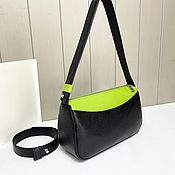 Сумки и аксессуары handmade. Livemaster - original item Sophie`s genuine leather bag in black, light green. Handmade.
