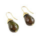Earrings with agate, green drop earrings 'Whisper of the forest' khaki, Earrings, Moscow,  Фото №1