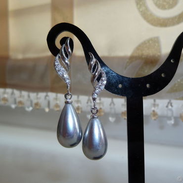 Украшения ручной работы. Ярмарка Мастеров - ручная работа Серьги "Грей". Handmade.